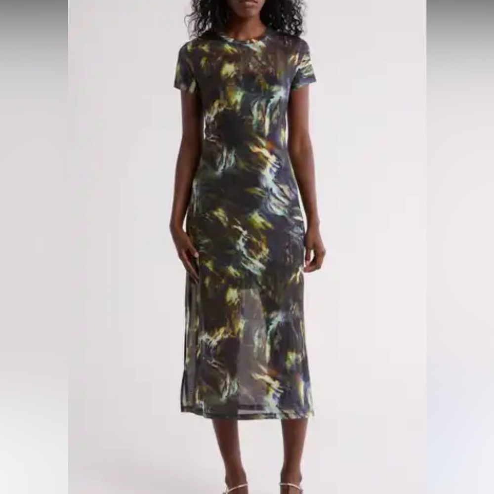 Steve Madden Short Sleeve Mesh T-Shirt Dress